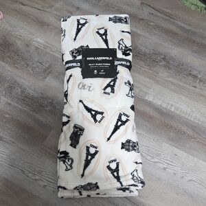 Karl Lagerfeld Black and White Eiffel Tower Throw